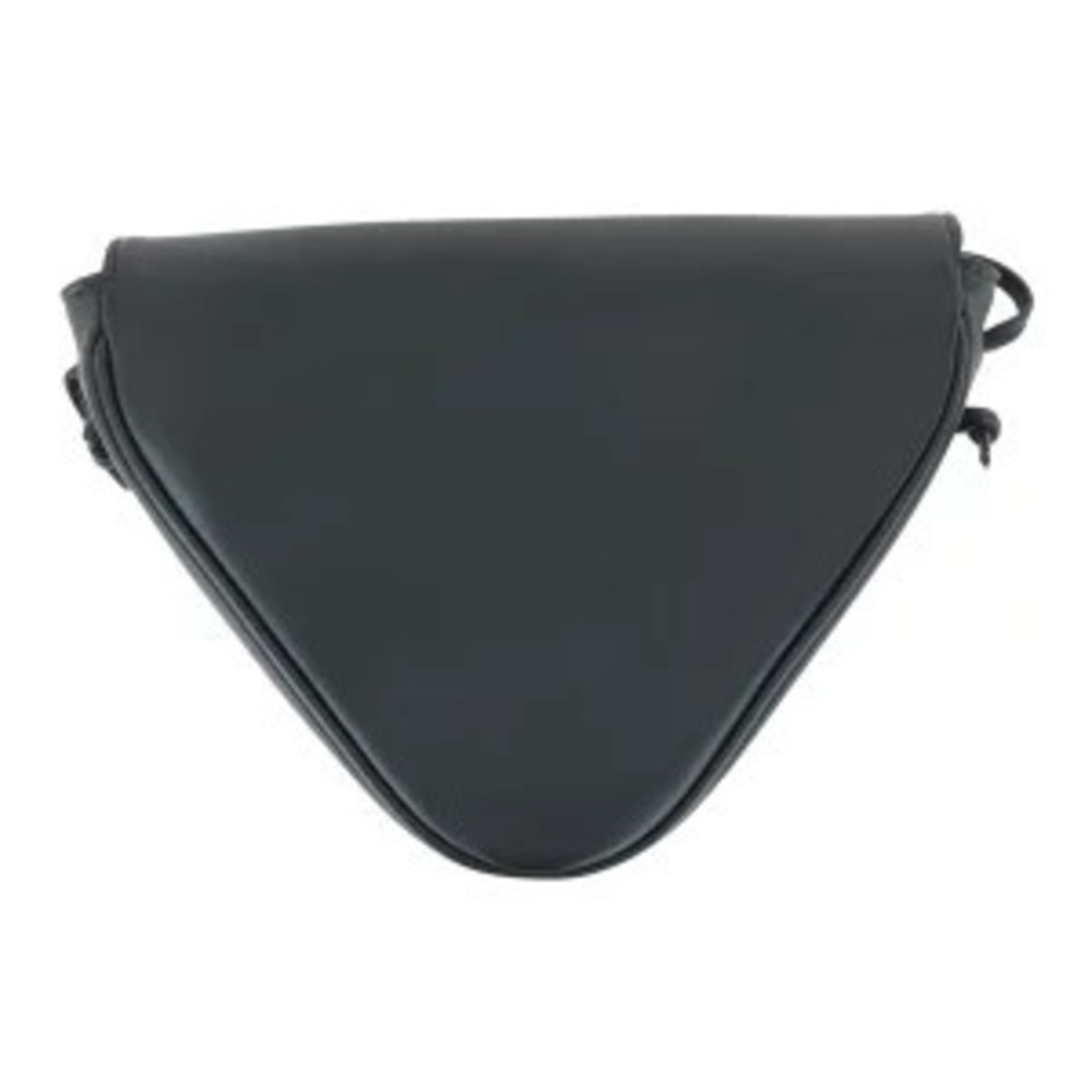Celine Black Triangle Pouch Bag Shoulder White Leather Black White